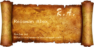 Reisman Alex névjegykártya